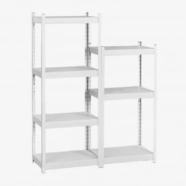 Set Di 2 Ripiani In Acciaio (150-120x60 Cm) Crenzi Bianco - Sklum