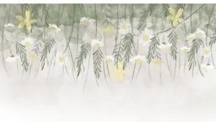 Carta da parati - Home herbarium - subtle floral motif with flowers in watercolour style Premium 200x140