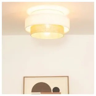 Plafoniera BOHO 1xE27/60W/230V Ø 40 cm bianco/iuta