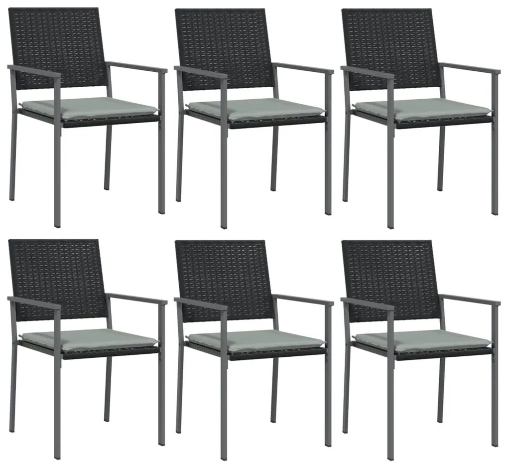 Set da pranzo da giardino 7 pz in polyrattan e acciaio