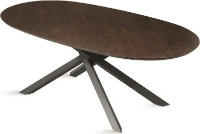 Tavolo ovale fisso con piano in Rovere Termico 210 cm RON