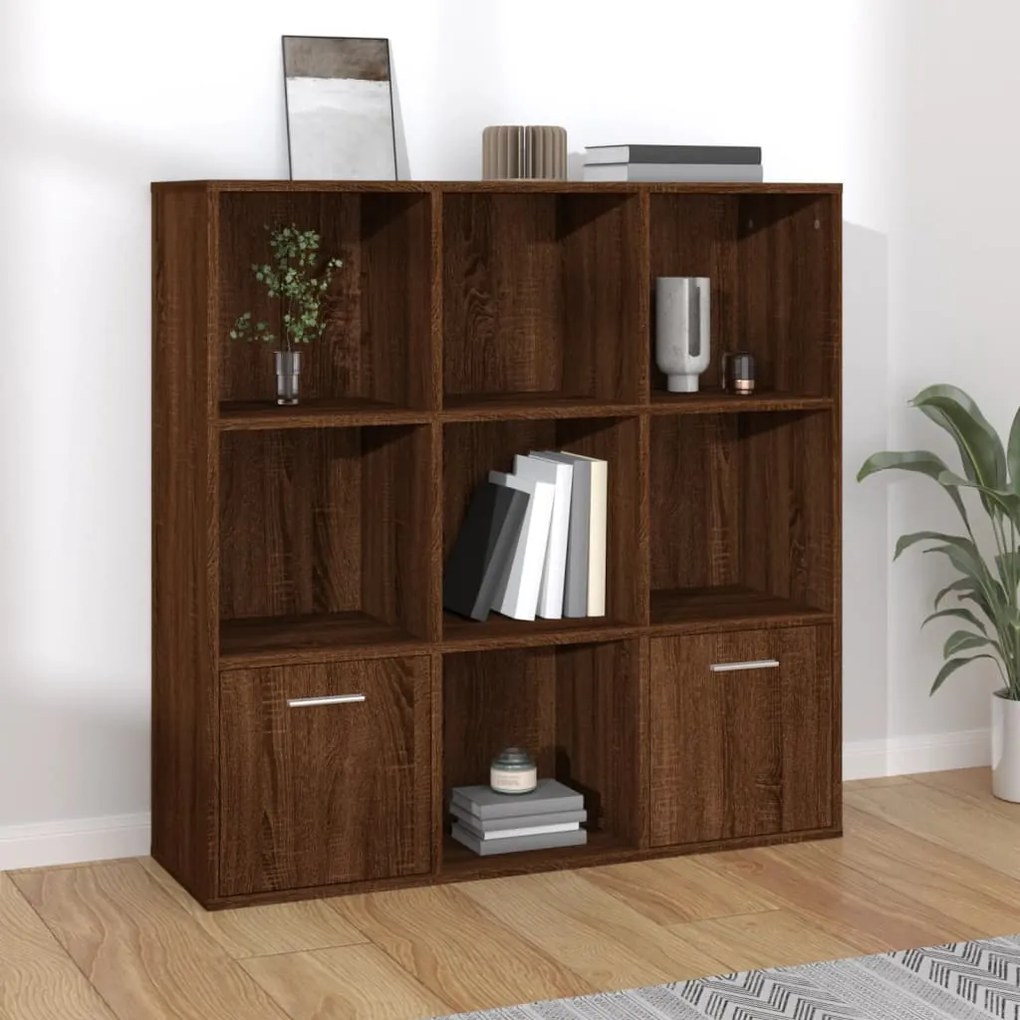 Libreria rovere marrone 98x30x98 cm