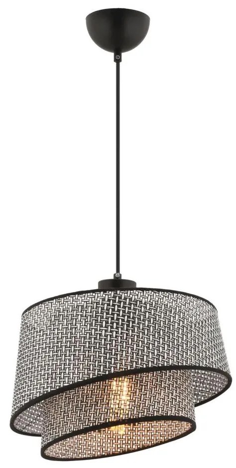 Lampadario a cavo BARETTE 1xE27/60W/230V grigio/nero