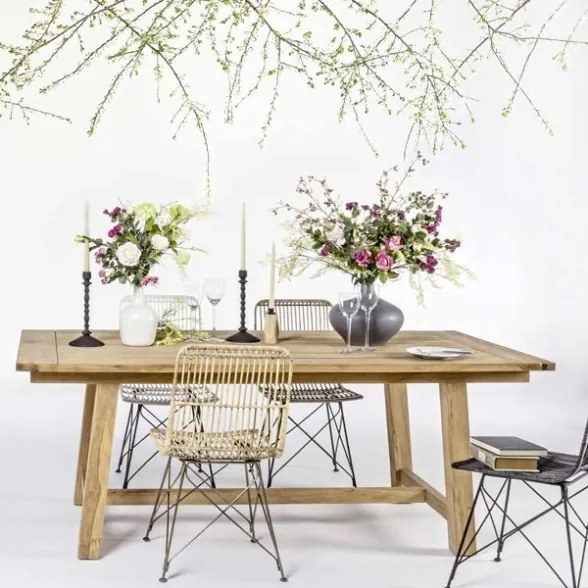 Sedia moderna in legno intrecciato con gambe in acciaio Bizzotto Lucila