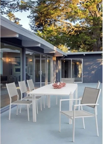 Tavolo In Alluminio Bianco Allungabile Da Esterno 100x200-300 Cm Hilde Bizzotto