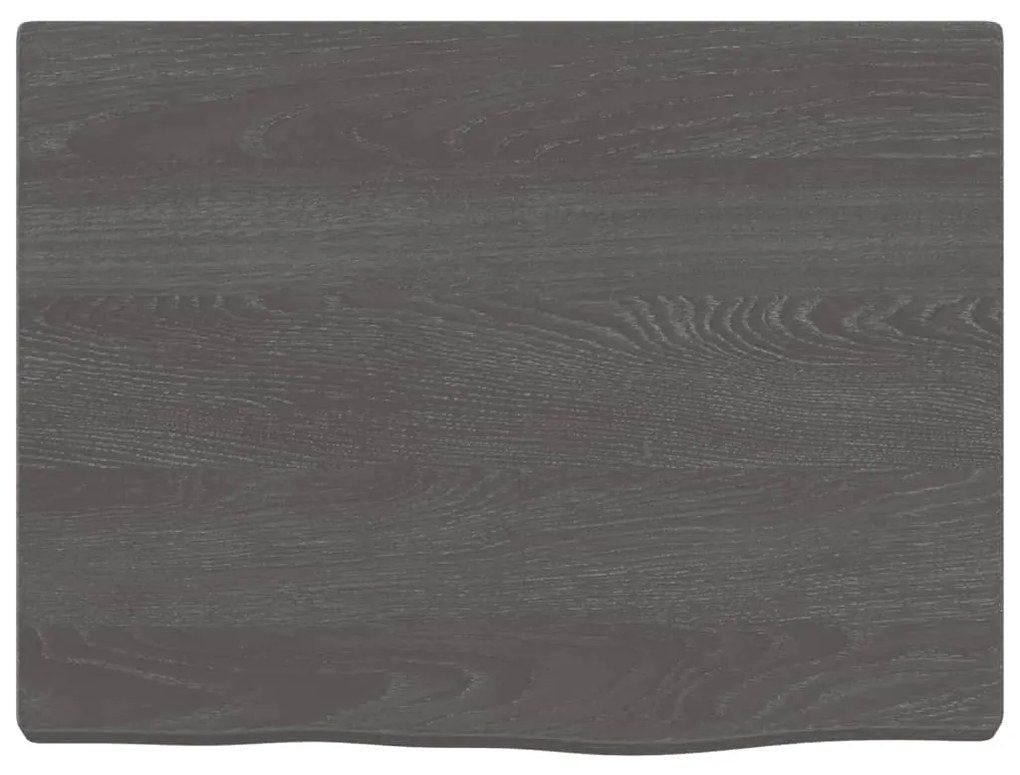 Ripiano muro grigio scuro 40x30x2 cm massello rovere trattato