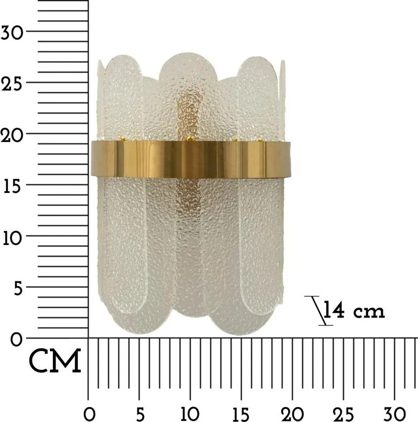 Lampada da parete dorata in vetro Gris – Mauro Ferretti