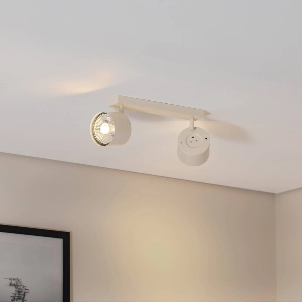 Argon Faretto da soffitto Chloe orientabile a 2 luci, beige