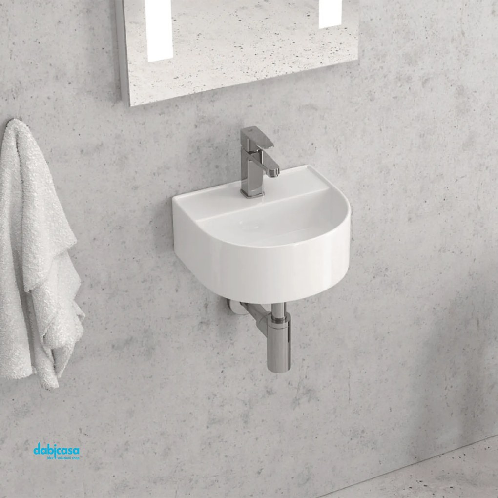 Lavabo Sospeso Da 32x28 Cm Finitura Bianco Lucido