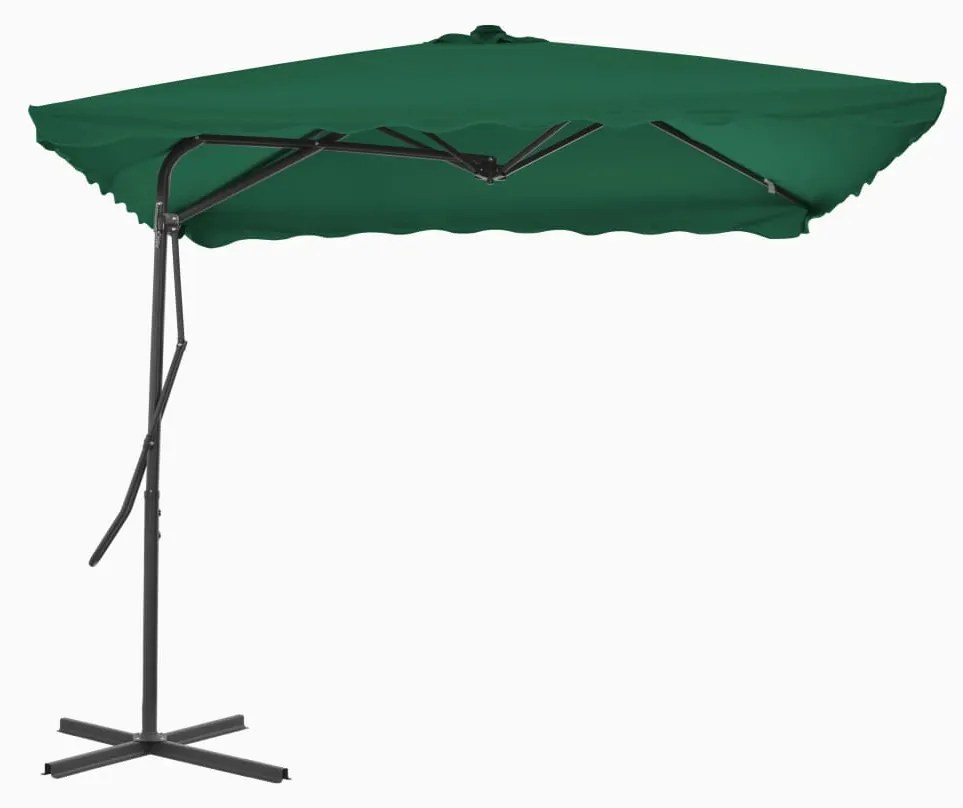 Ombrellone da Esterni con Palo in Acciaio 250x250 cm Verde