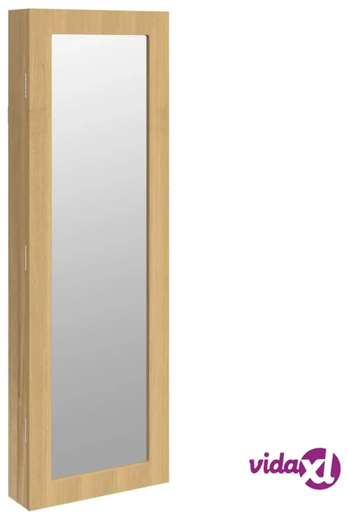 vidaXL Armadio Portagioie con Specchio a Muro 30x8,5x90 cm