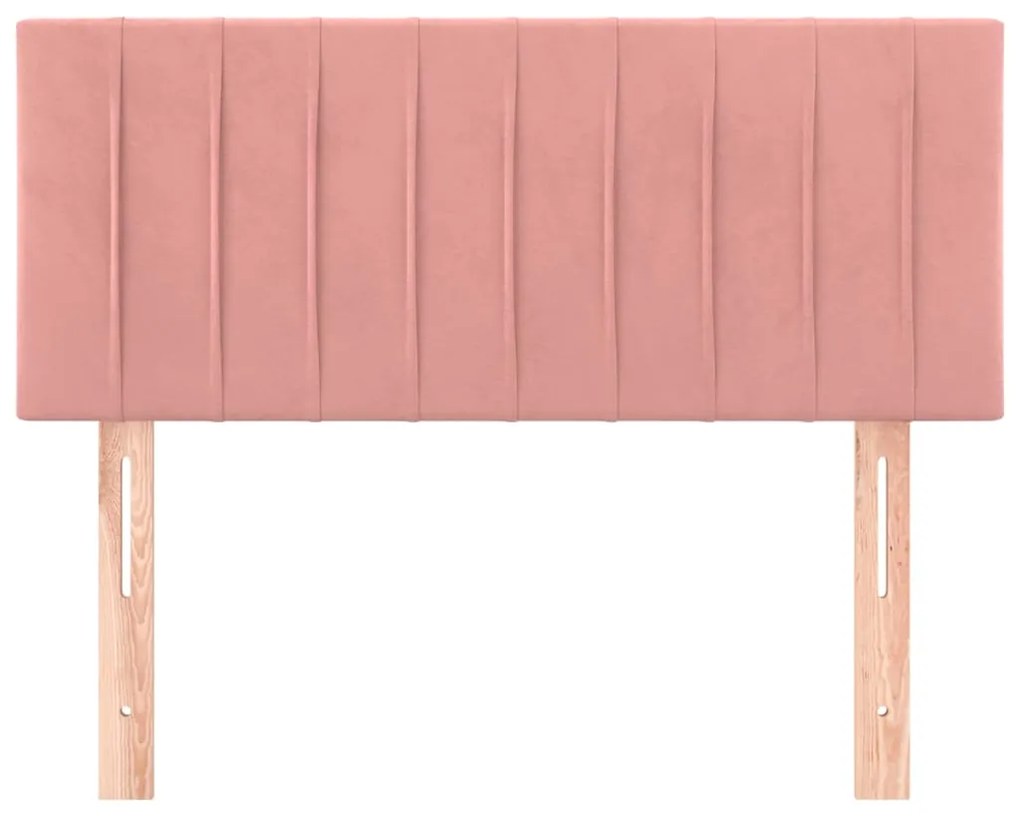 Testiera rosa 80x5x78/88 cm in velluto