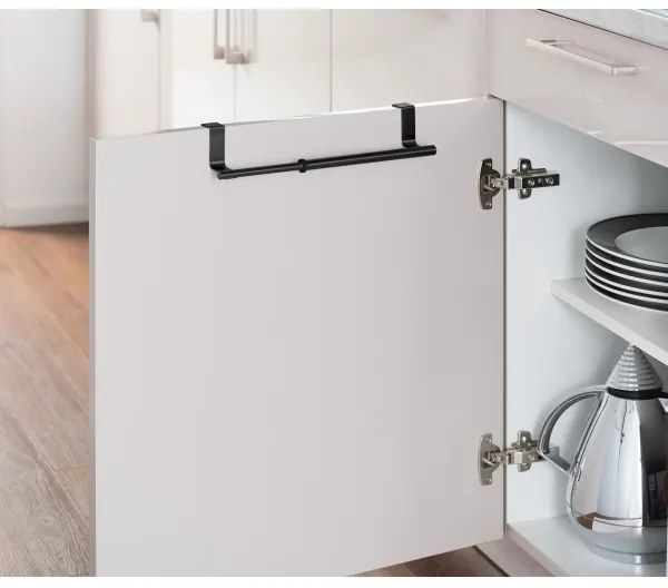 WENKO 53247100 - Porta asciugamani 36-60 cm acciaio inox/nero