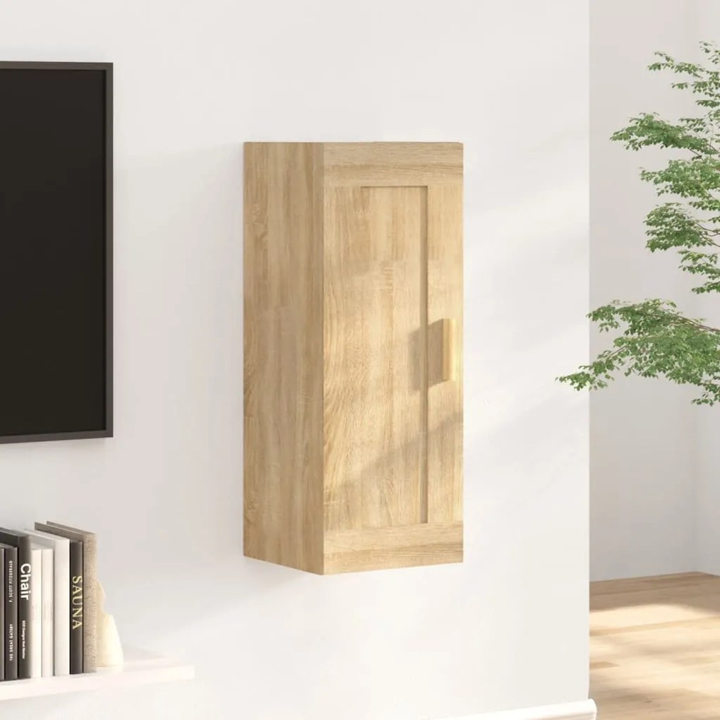 Armadietto A Muro Rovere Sonoma 35x34x90cm İn Legno Multistrato /