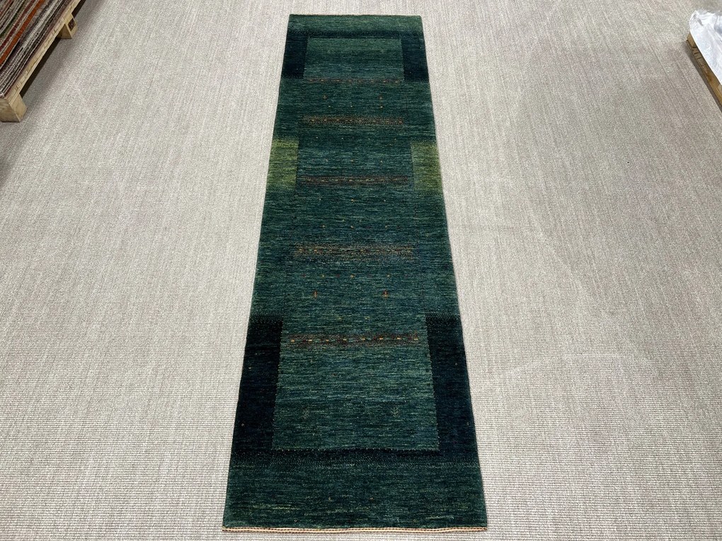 Loribaft Tappeto persiano 290x80 Verde (Iran) Annodato A Mano