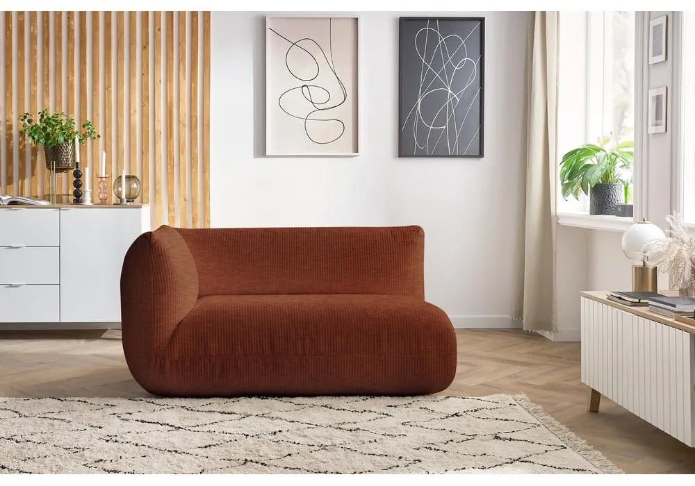 Modulo divano in velluto a coste arancione (angolo sinistro) Lecomte - Bobochic Paris
