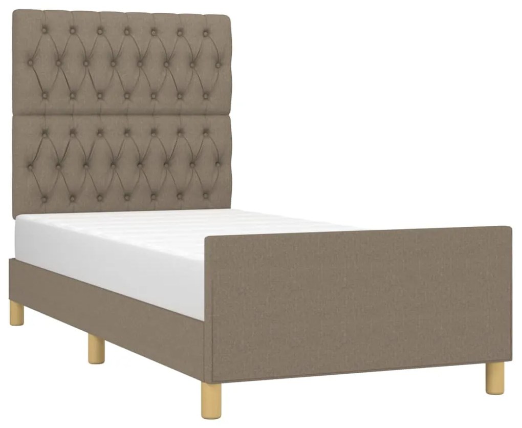 Giroletto con testiera tortora 100x200 cm in tessuto