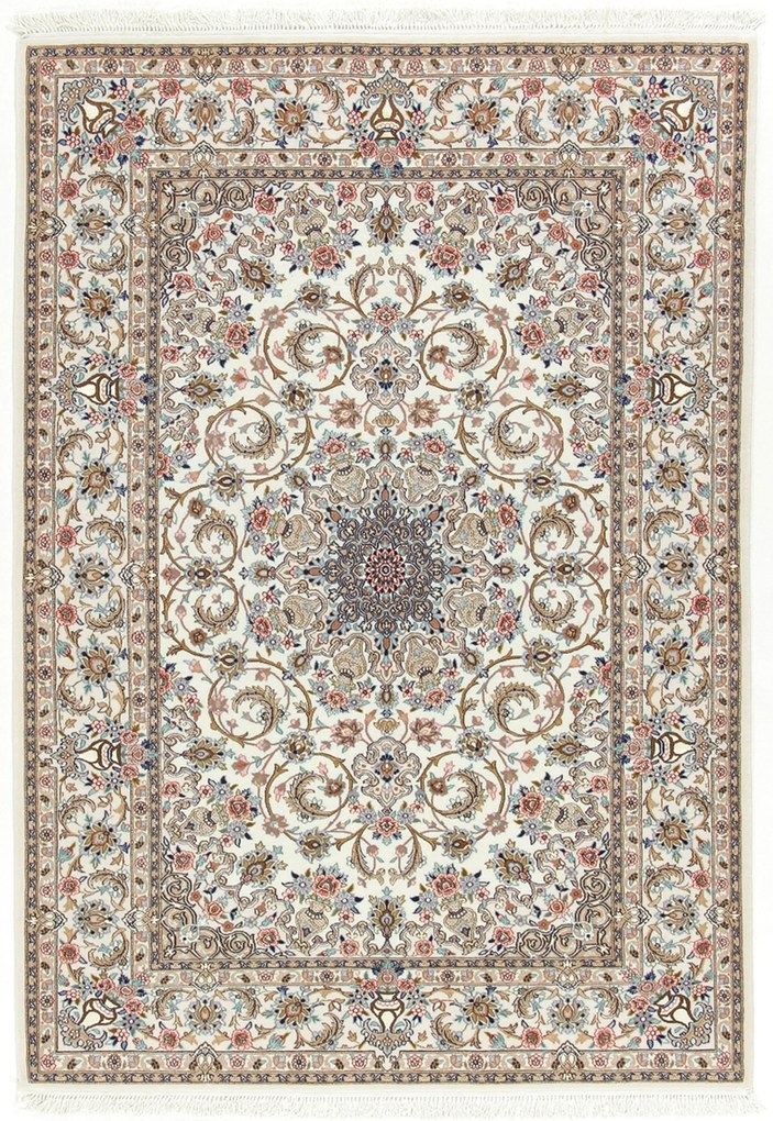 Isfahan Tappeto 130x200 (Iran) Annodato A Mano
