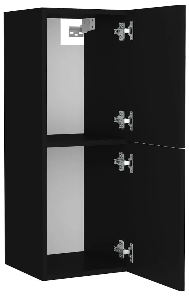Set mobili da bagno nero in truciolato