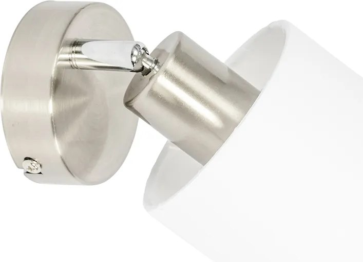 Applique moderna in acciaio con paralume bianco orientabile - Hetta
