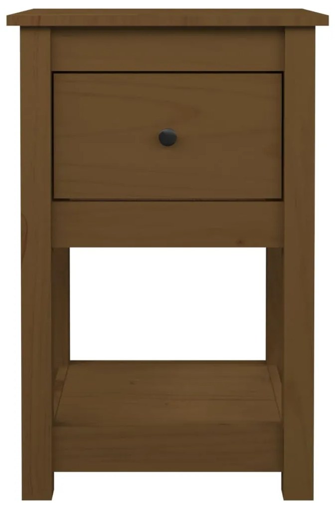 Comodino Miele 40x35x61,5 cm in Legno Massello di Pino