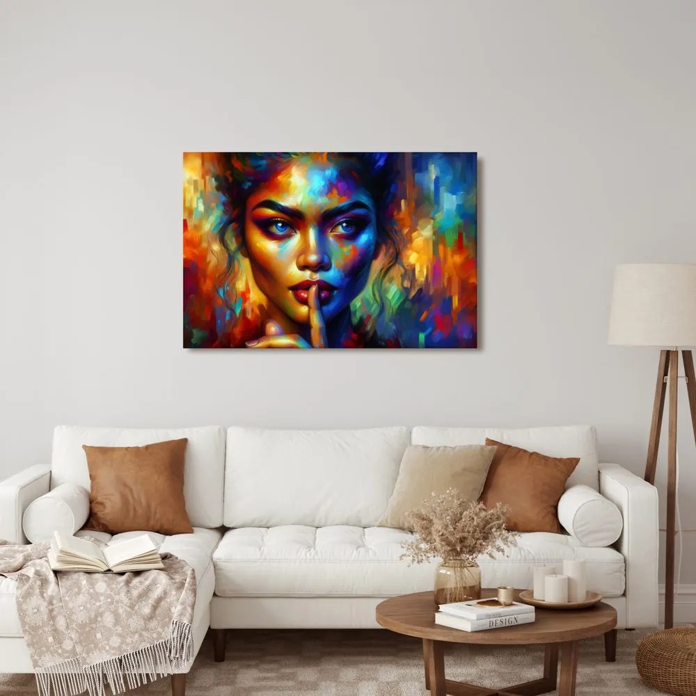 Quadro su tela – Donna in colori astratti