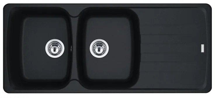 Lavello integrato 2 vasche in fragranite nero FRANKE Antea L 50 x L 116 cm