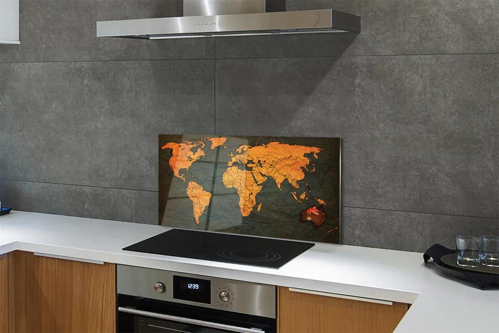 Pannello paraschizzi cucina Mappa d'oro 100x50 cm