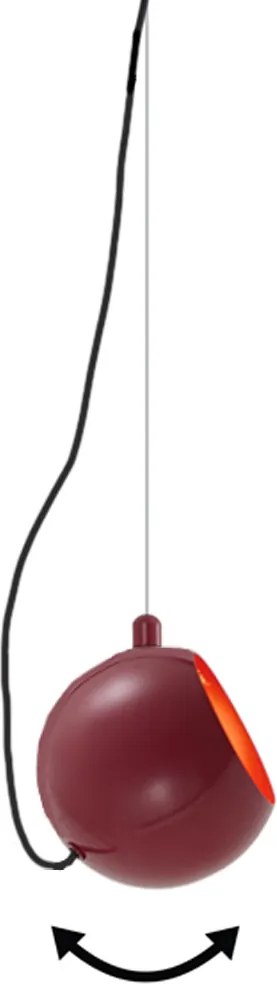 Lampada a sospensione di design rossa per sistema a binario monofase - Slimline Sara