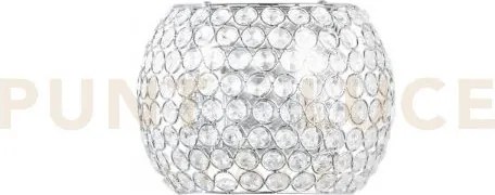 Applique a parete planet cromo 2 luci attacco g9 20x11x15cm in meta...
