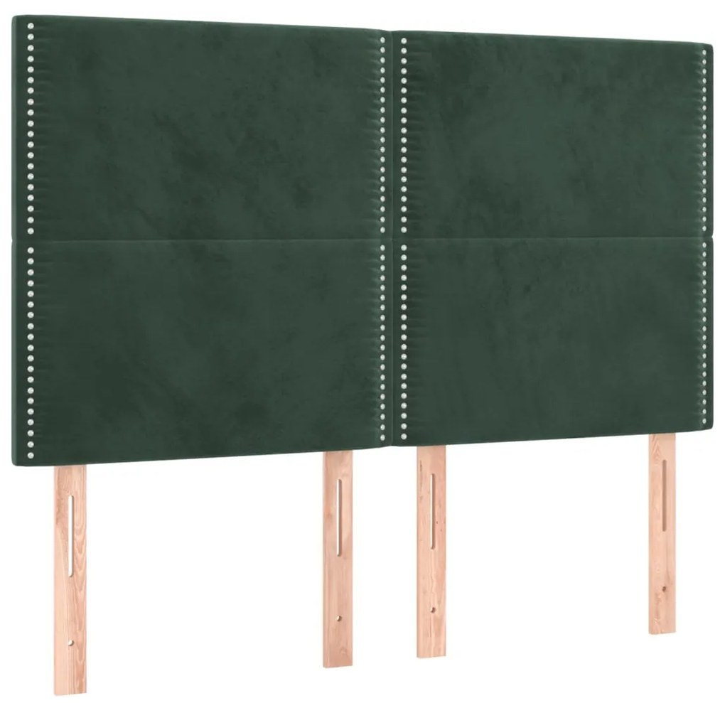 Testiere 4 pz verde scuro 72x5x78/88 cm in velluto