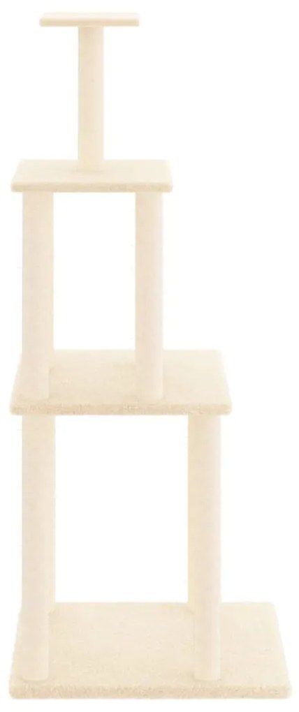 Albero per gatti con tiragraffi in sisal crema 149 cm