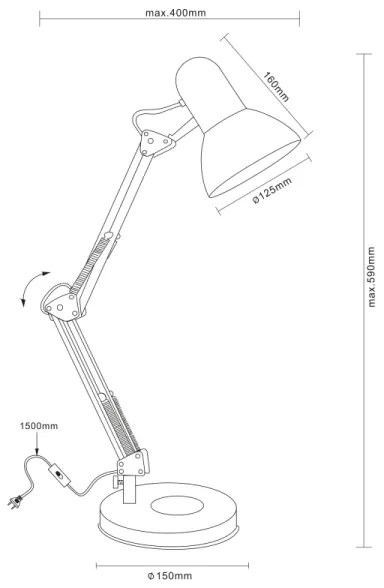 GLOBO 24880 - Lampada da tavolo FAMOUS 1xE27/40W