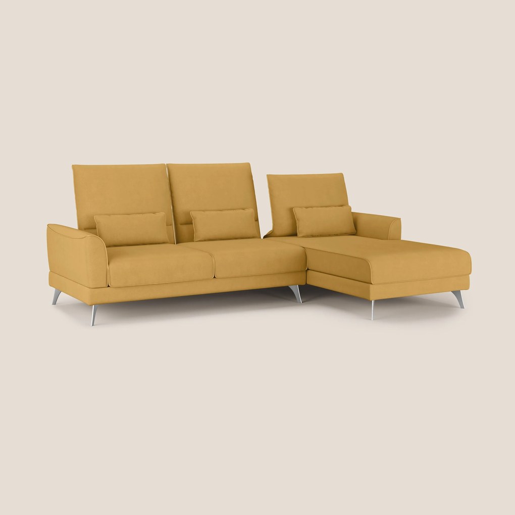 Tommy Divano angolare con relax e schienali traslanti in microfibra smacchiabile T11 giallo