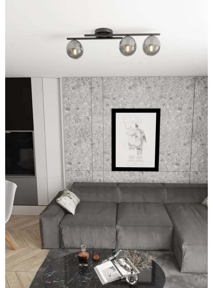 Lampada da soffitto in acciaio KAIRO 3 da interno 3xE14 Colore del corpo Nero e Grafite