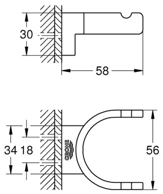 GROHE 41049000 - Gancio doppio SELECTION cromo lucido
