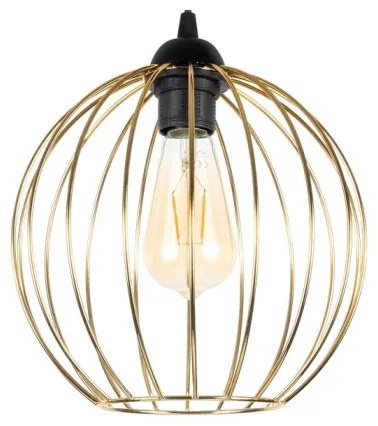 Lampadario a sospensione con filo MATT 3xE27/60W/230V ragno nero/oro