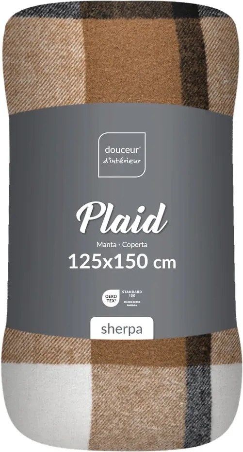 Coperta marrone in sherpa 125x150 cm Ecossais – douceur d'intérieur