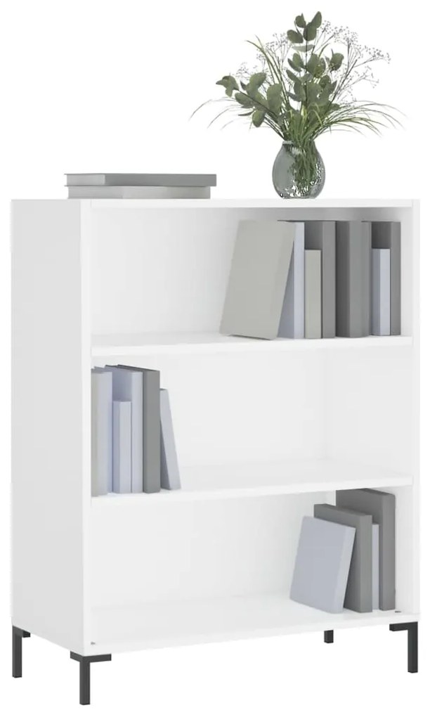 Libreria Bianca 69,5x32,5x90 cm in Legno Multistrato