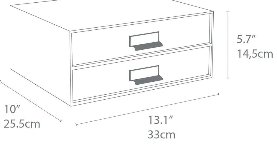 Cassettiera con 2 cassetti in oro e bianco Birger - Bigso Box of Sweden