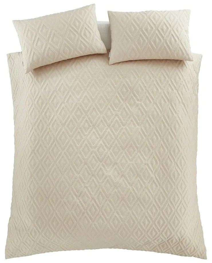 Biancheria da letto beige per letto matrimoniale 200x200 cm Jacob Geo - Catherine Lansfield