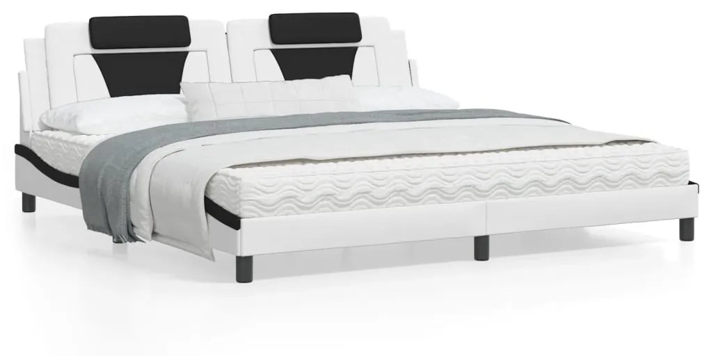 Giroletto con luci led bianco e nero 200x200 cm in similpelle