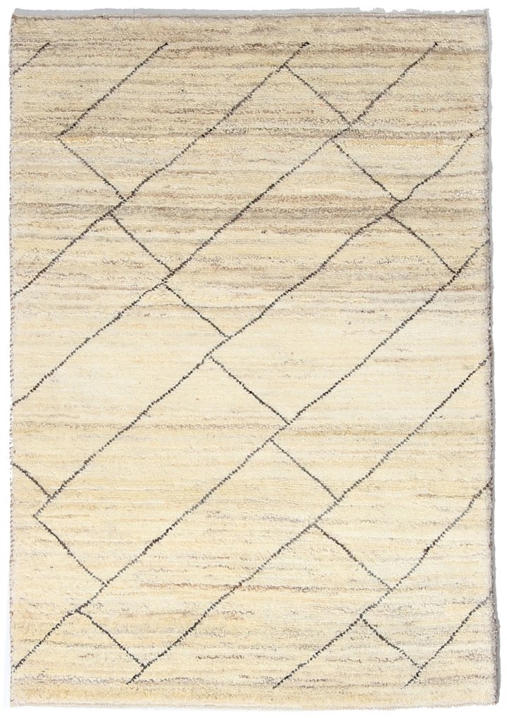 Gabbeh Tappeto 140x100 Beige (Iran) Annodato A Mano