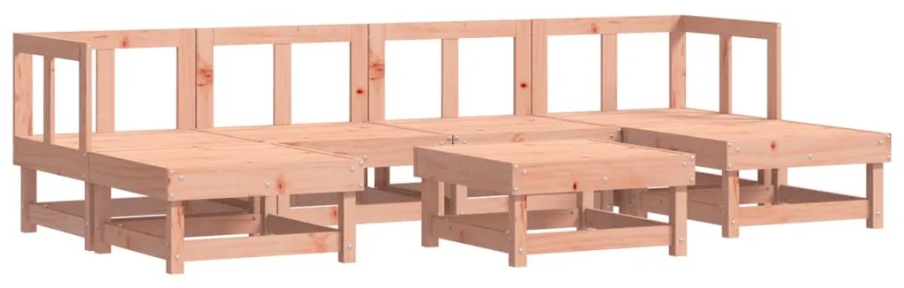 Set salotto da giardino 7 pz in legno massello di douglas