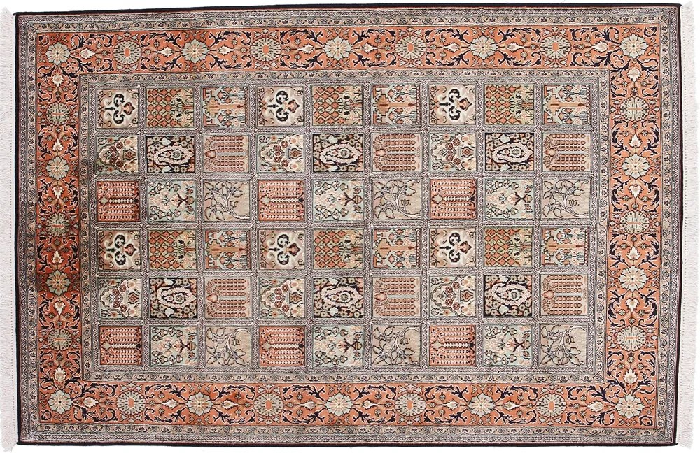 Cashmere Silk Tappeto 190 x 130 Rosa (Indian) Annodato A Mano