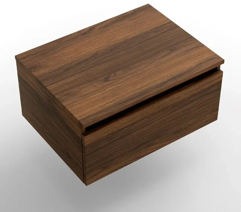 Cassettone sospeso per bagno 60 cm in legno MDF noce maya Sumo