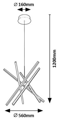 Rabalux 72267 - Lampadario LED a sospensione con filo MATILDE LED/48W/230V 4000K