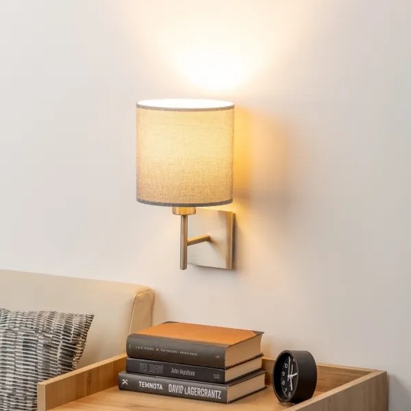 Eglo - lampada da parete LED TUNJA 1xE27/60W/230V cromo opaco/grigio