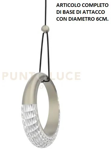 Miley-s1 p sospensione 1 luce con base a led 12w  anello luminoso d...