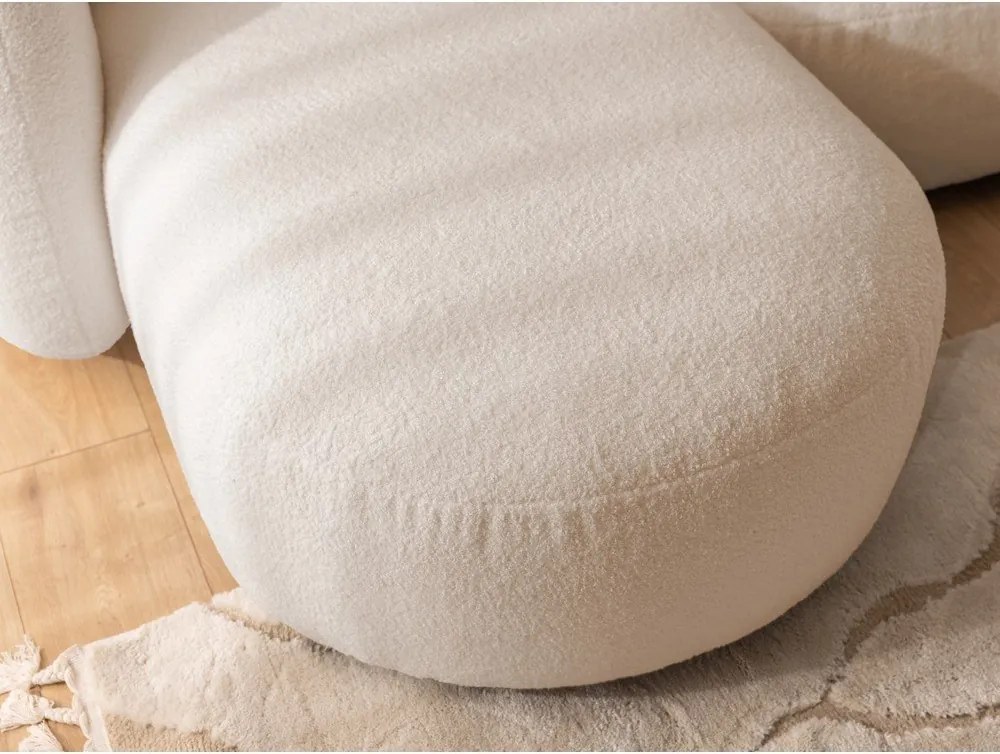 Divano angolare marrone chiaro (con penisola a sinistra/con chaise lounge) con rivestimento in bouclé Orbit – Ropez